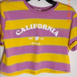 Purple and Yellow Cropped California Tee